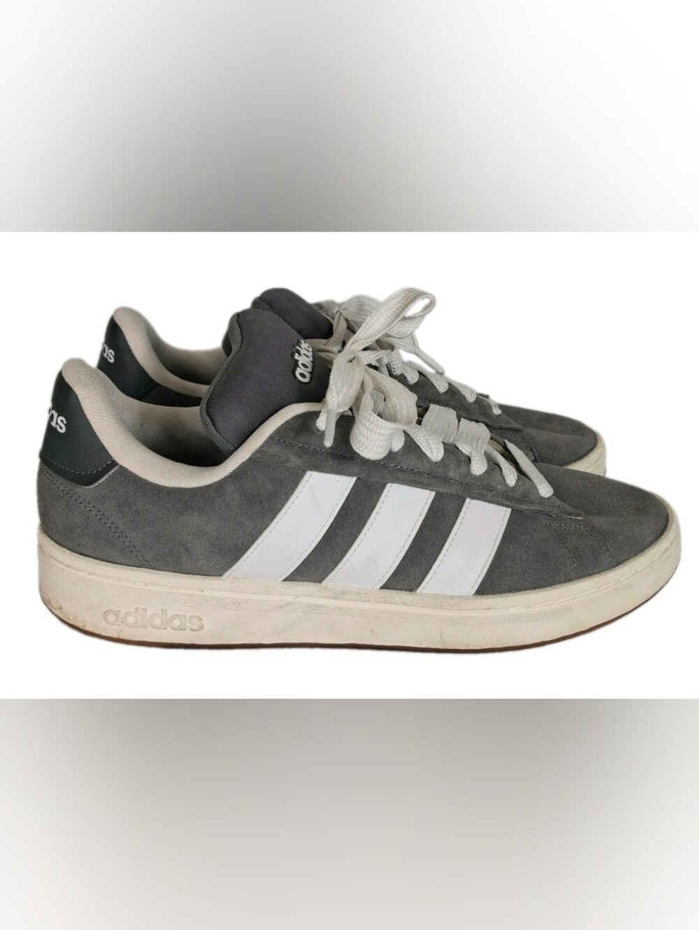 Adidas Grand Court Alpha 00s Mens Sneakers Size 12 Low Top Gray Suede Shoes